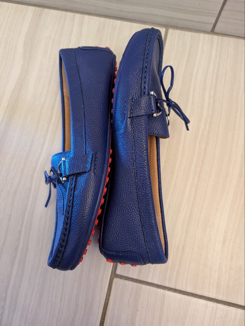 Ralph Lauren Briley Leather Horsebit Loafer Driving Moccasin Blue Women Size 10 - Picture 4 of 7